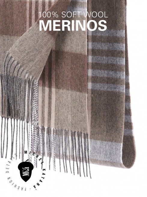 VUE OUEST, длиный ШАРФ из мягчайшей шерсти MERINOS из пряжи средней тяжести, коллекционная линия CONFRONTATION (Собственный Взгляд) FTQ.W220_PT70/URSU